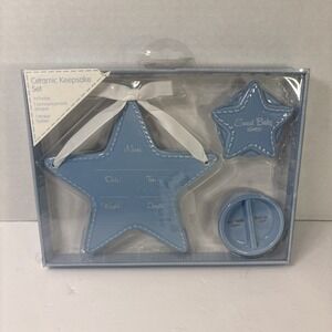 Stepping Stones by C.R. Gibson Ceramic Set Plaque & Trinket Box